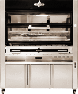 Commercial charcoal rotisserie machine for restaurants and food service in Saudi Arabia